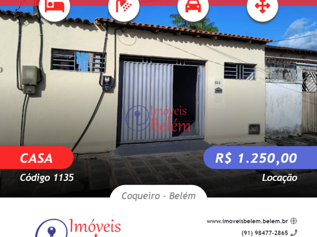 #1135 - Casa para Locação em Belém - PA